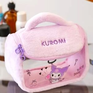 KUROMI VELOUR LARGE CAPACITY (PURPLE) COSMETIC BAG NWT